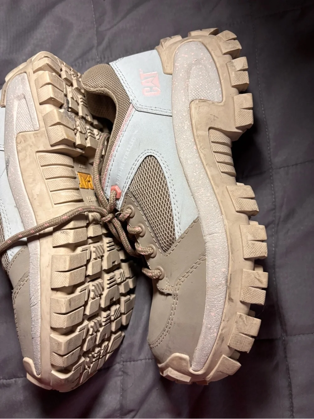 Caterpillar Gray and Pink Trail Sneakers Steel Toe